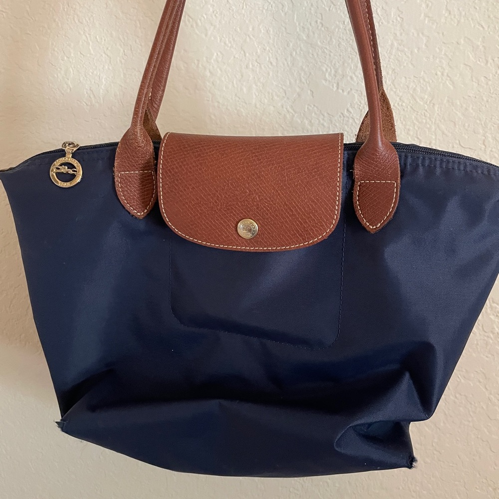 Blue longchamp purse